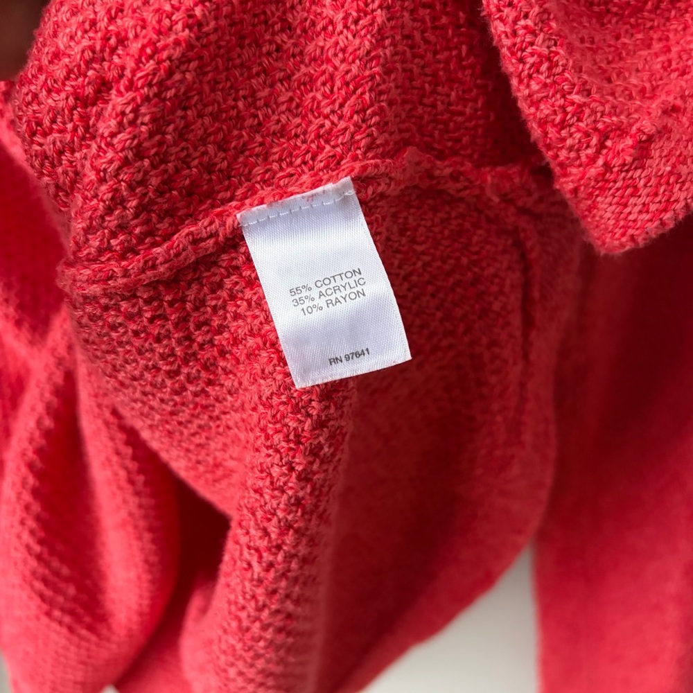 J. Jill Womens V-neck Sweater Cotton Blend Brick Red Size Large - Picture 5 of 10